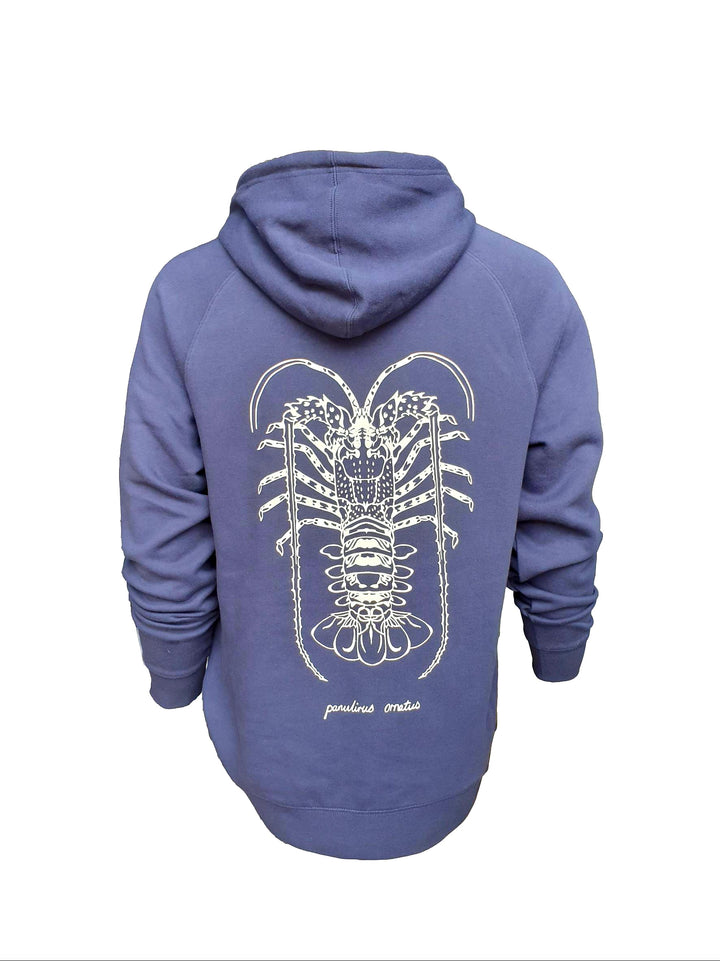 screen printed. hoodie. crayfish.