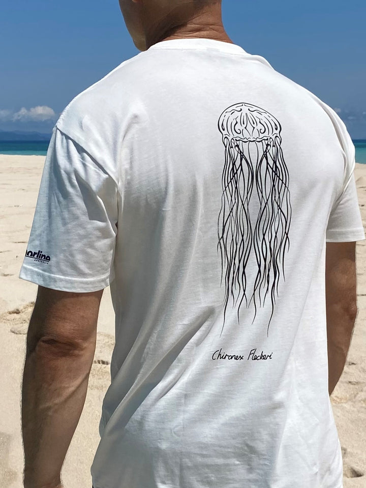 Australian Jellyfish. White t-shirt. Sea Creature collection.