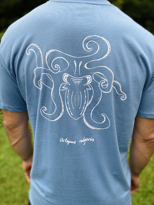 Octopus Cotton T-shirt - Blue