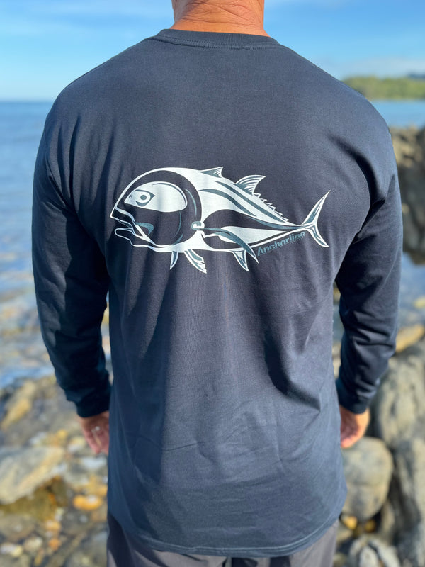 Long Sleeved Cotton T-shirt - Giant Trevally