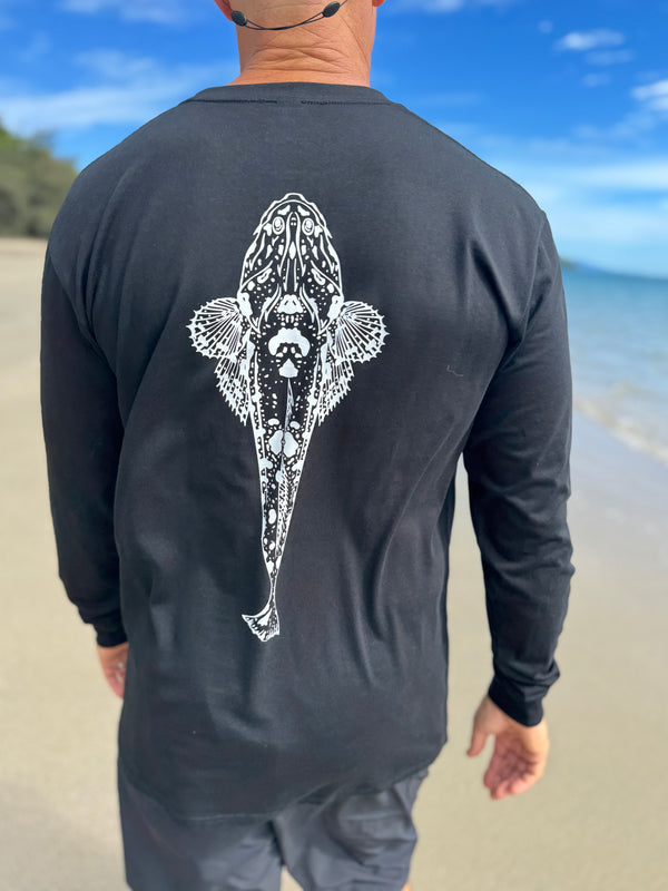 NEW Long Sleeved Cotton T-shirt - Flathead Black