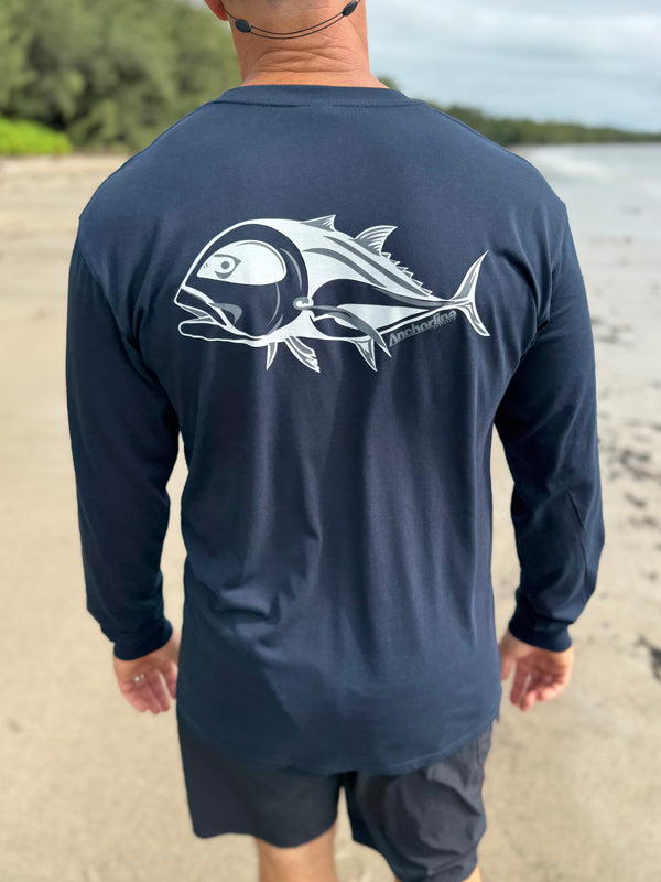 NEW Long Sleeved Cotton T-shirt - Giant Trevally