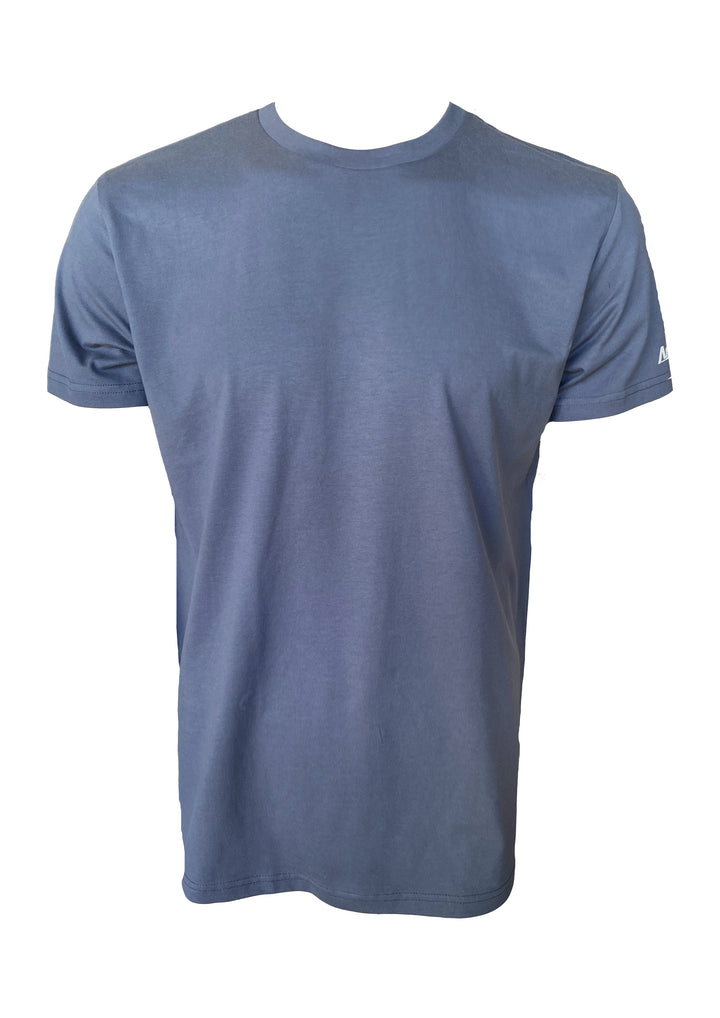 Petrol Blue T-shirt. Crayfish print on back. 