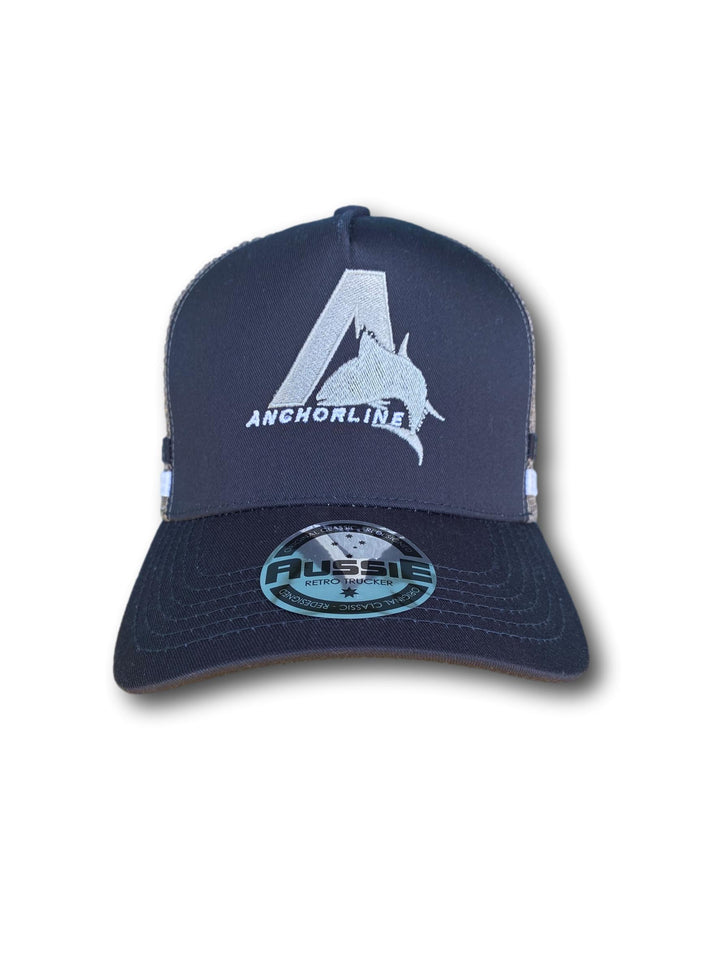 Mesh Cap Navy Blue Cotton Cap Fishing Hat – Anchorline Australia